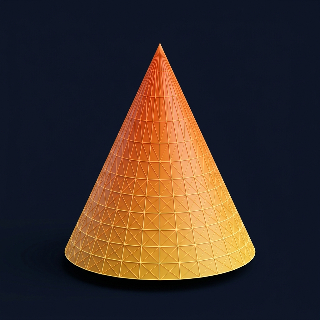 Interactive 3D cone generated from mathematical equation z = √(x² + y²)