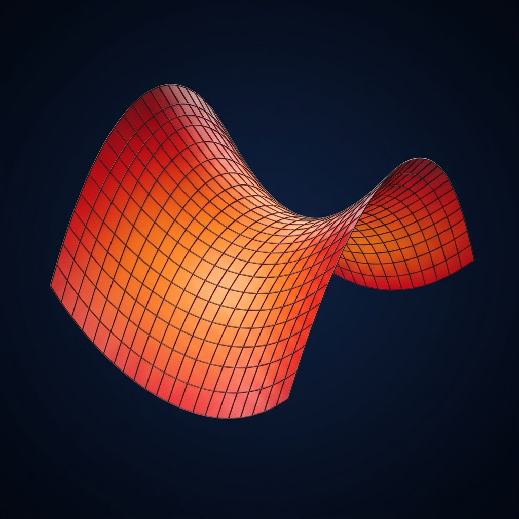 3D saddle surface hyperbolic paraboloid visualization representing minimax critical points in calculus